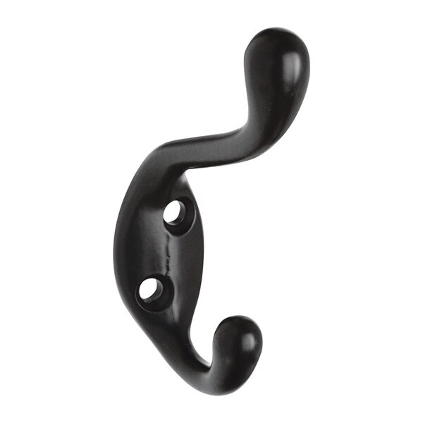National Hardware 3.3 in. L Oil Rubbed Bronze Black Zinc Hook 75 lb. cap. 1 pk N330-886 - main